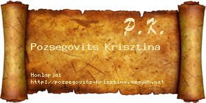 Pozsegovits Krisztina névjegykártya